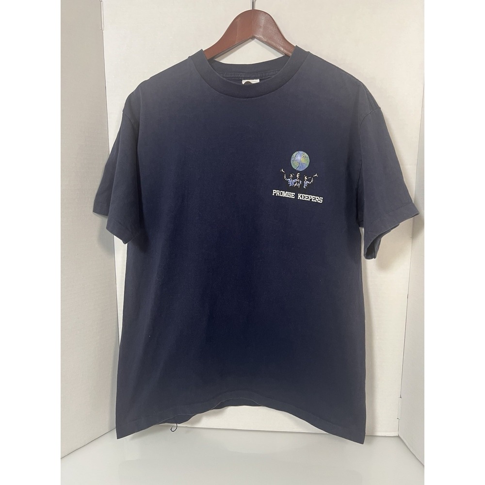 VTG Promise Keepers Shirt Mens L Godly Man Christian Graphic 90s Religious 059